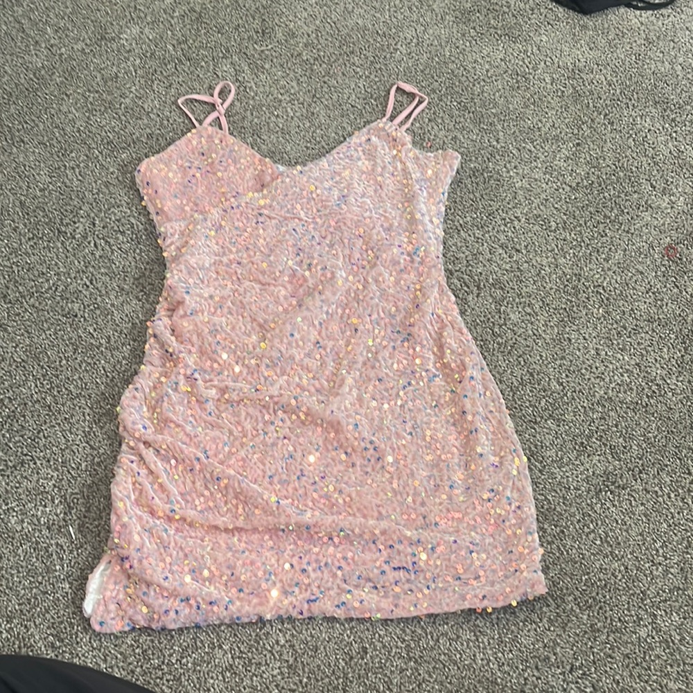 light pink mini dress